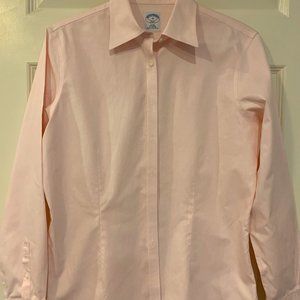 WOMENS Brooks Brothers, size 10, fitted, no-iron, cotton, PINK shirt, like-new!